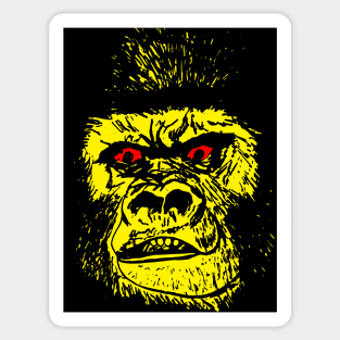 Scary Yellow Gorilla Sticker